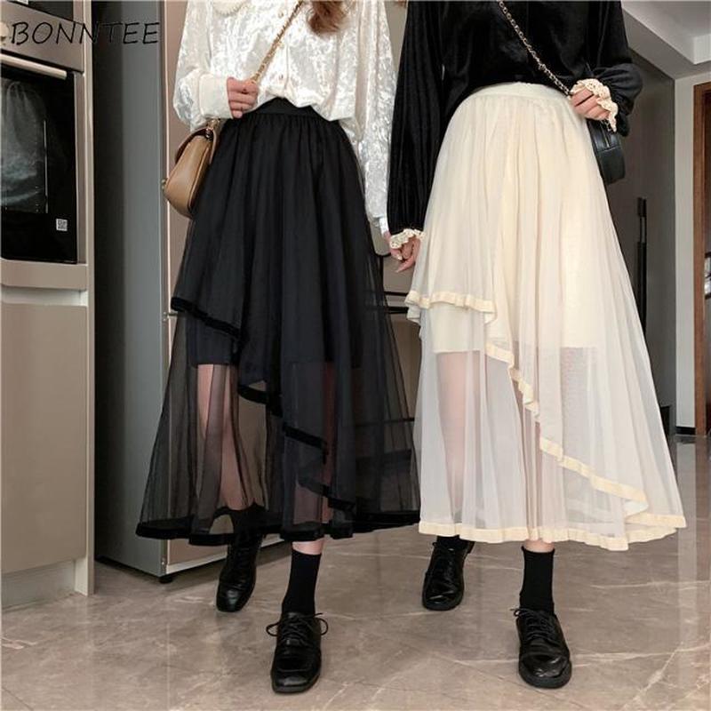 Women Solid Korean Style Women Skirt                                  